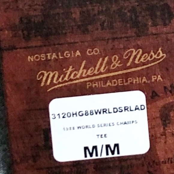 Mitchell & Ness, T Shirt, 1988, World Series Champions, LA Dodgers Size Med, NEW - Picture 5 of 8